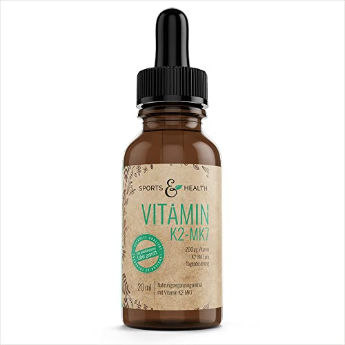 Vitamin K2 MK7 Tropfen All Trans Mit 200µg Pro Tagesdosierung, Hochdosiert Und Ohne Zusatzstoffe, Höchste Bioverfügbarkeit Mit 20 ml In Flüssigform