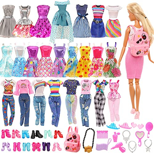 Miunana 28 piezas para 11,5 pulgadas 28-30 cm muñeca princesa princesa: 12 vestidos + 10 zapatos + 14 accesorios