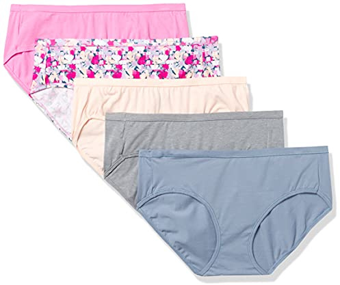 Hanes Ultimate Women's Hipster Panties 5-Pack, Moisture-Wicking Hipster Briefs, Hipster Underwear, 5-Pack (Colors May Vary)