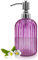 14 Oz Glas Seifenspender mit 304 Rostfreier Edelstahl Pumpe, Nachfüllbarer Hand Flüssigseifenspender für Badezimmer, Küche, Arbeitsplatte, Waschküche (Violett)