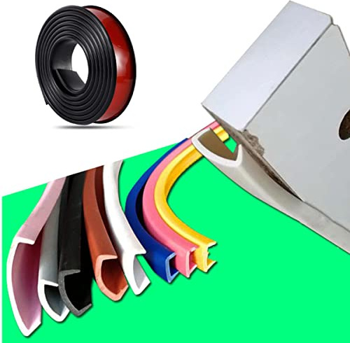 Paraspigoli per mobili a forma di U in TPE, strisce di protezione per bordi in legno per armadi, tavoli, piani di lavoro e tavole in legno con ritagli sagomati, nastro di bordatura, paraspigoli (5m×