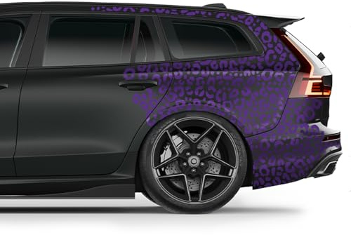 Finest Folia K172 - Juego de 6 láminas DIN A4 para coche, moto y autobús, adhesivos con diseño de leopardo, accesorios de automóvil, lámina decorativa para tuning, color morado claro