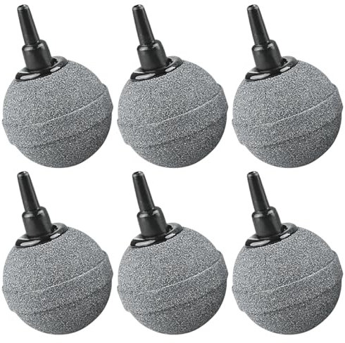 WNV 6pcs Air Stones for Fish Tanks, 3cm Aquarium Air Stones for Pond Air Stone Aquarium Ball Bubble Diffuser Release Tool for Pond Air Pumps Fish Tanks Buckets Ponds
