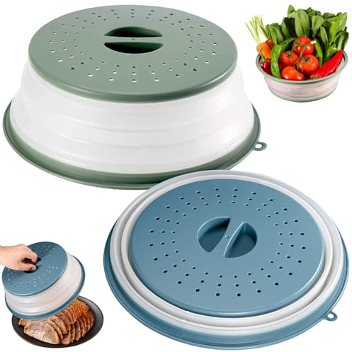 GMMG Cubierta plegable para microondas, tapa para microondas, 27 cm, cubierta para microondas, tapa antisalpicaduras, cubierta para microondas (2 unidades)