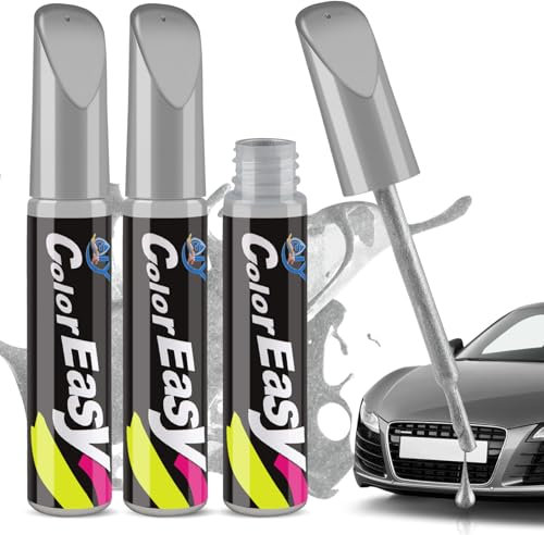 Penriter 3 Pezzi Penna Ritocco Carrozzeria Argento 36ml, Vernice Auto, Rimuovi Graffi, Riparazione, Pennarello Copri Graffi