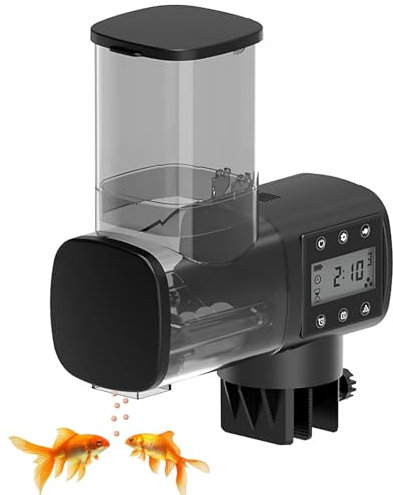 Futterautomat Aquarium, Fischfutterautomat 500ml Große Kapazität Fischfutter Aquarium Batteriebetrieben Fischfutterspender mit Timer Aquaristik Zubehör für Fischtank, 3 AA Batterien Enthalten Nicht