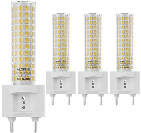 G12 LED Lampadina 15W, Lampade del Mais di Bi-Pin (Alogena/Incandescente Equivalente 120W), 1500 Lumen, per la Casa/la Strada/il Giardino/il Paesaggio/Magazzino, Pacchetto di 4 (Bianco Caldo 3000K)