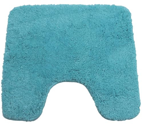 NYVI WC Vorleger NYVISpa Lasalle 45x50 cm Aqua Mit Ausschnitt - Badvorleger - rutschfest, Saugfähig, Schnell Trocknend, Fußbodenheizung geeignet, Oeko-TEX, Waschbar, Weich