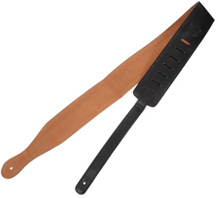 Mikinona Läder Gitarrrem med Plektrumhållare Ergonomisk Axelrem för Akustisk Gitarr Ukulele och Basgitarr Vuxenstorlek Bekväm och Slitstark Design för Scen och Övning