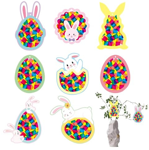 Cexokanase 16 Pascua Huevos de Pascua Coleccionistas de Sol Kits de Manualidades Felices Fiestas de Pascua Mubarak Adornos Vidrio de Colores Ventana Arte y Oficio Set par