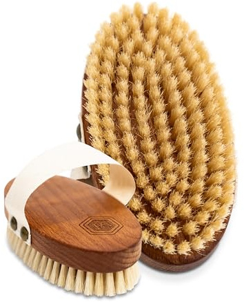 fa® Kroppsborste naturborst – vildsvinsborste torrborste – stramar åt huden och främjar blodcirkulationen – anti-cellulitmassage – perfekt för torra borstar – Tillverkad i Tyskland