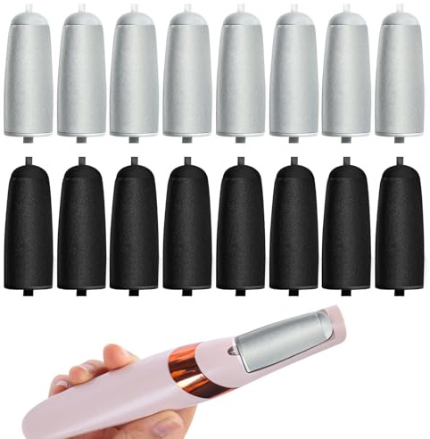 16 cabezales de repuesto para pies, recambios para rodillo removedor de callos eléctrico Flawless, herramienta de pedicura para piernas suaves, apto para la mayoría de