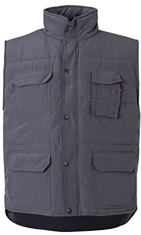 VELILLA 108; Chaleco acolchado multibolsillos; Color Gris; Talla L