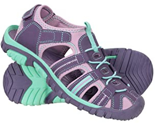 Mountain Warehouse Bay Kids Shandals - Neoprene Lined Sandal Shoes with Adjustable Straps - For Spring Summer Walking, Travelling & Outdoors Grape Junior Shoe Size 4