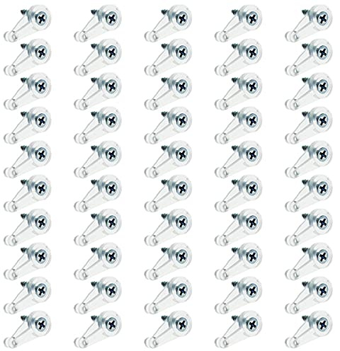 TAODAN 50PCS Glass Retainer Clips Transparent Mirror Cabinet Door Retainer Clips Glass Panel Clips with Screws
