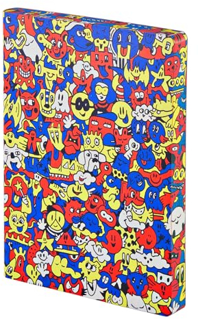 Nuuna Notizbuch A5+ | Graphic L - Pride Parade by Jan Paul Müller | 3,5 mm Punktraster | 256 nummerierte Seiten | 120 g Premium-Papier | Leder weiß | nachhaltig produziert in Deutschland