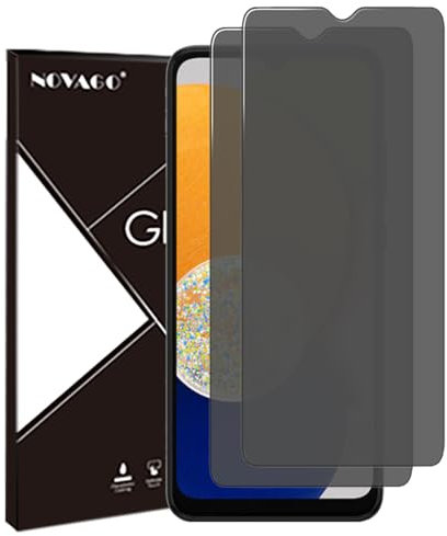 NOVAGO Compatible con Samsung Galaxy A02/A02s/A03/A03s/A04/A04s – Juego de 2 protectores de pantalla de cristal templado resistente 0,33 mm 9H (tintado antiespíon)