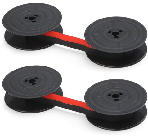 2 Stück Farbband für Schreibmaschine, Nylon Typewriter Farbband Schriftband Farbband Doppel Spule Schreibmaschinen Farbband Rot Schwarz kompatibel mit die Meisten Schreibmaschinen Langlebig Hochwertig