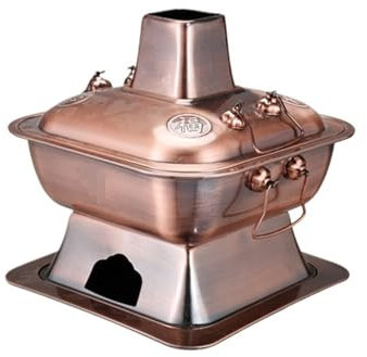 Fondue Olla Hot Pot Olla Caliente De Cobre, Olla Caliente Tradicional, Olla De Sopa De Cocina Doméstica De Cobre Caliente De Carbón Moderno Fondue Queso(Copper,32cm)