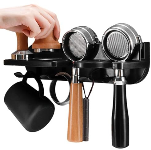 Porte-filtre à café – Rangement pour outils à expresso, support pour doseur de café | Organisateur mural d'accessoires, étagère murale pour distributeur de poudre de café pour comptoir de Stat