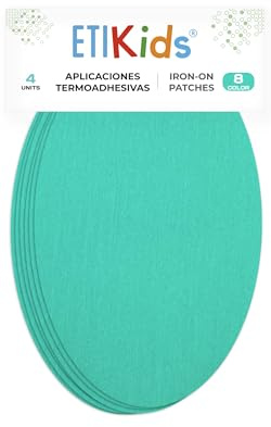 4 Light Green Iron-On Fabric Repair Patches – Knee & Elbow Patches for Clothes, Trousers, Jackets, Sweaters & Shirts, 16 x 10 cm
