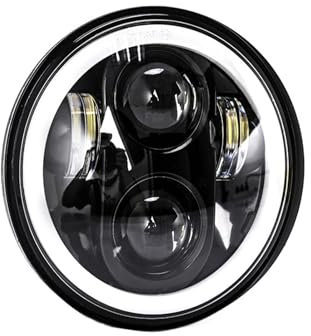 Fari Anteriori per Moto Faro Anteriore A LED da 5,75 Pollici per Moto Faro Anteriore Rotondo da 5-3/4 per Moto Faro Motociclo(M002)