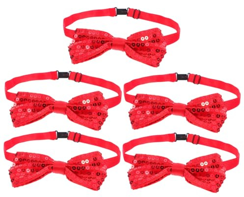 ARTSEWPLY 5piezas Pajaritas De Lentejuelas Para Niño Niña Ajustables y Pre-atadas Para Fiestas Graduaciones y Actuaciones Escenario Accesorios De Moda Infantil