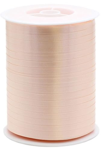 Creativery Geschenkband Ringelband 5mm x 500m wasserfest - 30 Farben in 5/10/19/31/50mm - Dekoband aus Kunststoff - Polyband zum Anbinden von Luftballons - Schleifenband zum Basteln - Beige