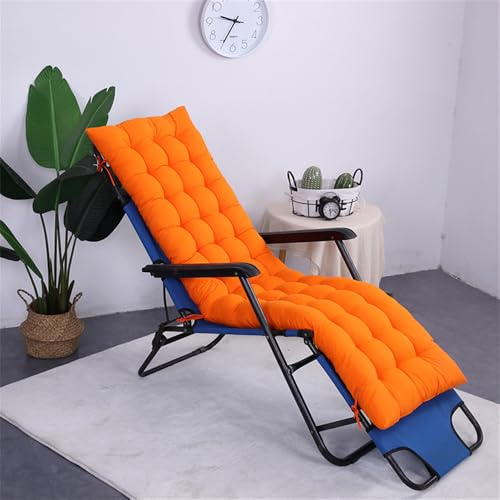 Highdi Cojin para Tumbona de jardín Solamente, Cojines Sillas Reclinables Antideslizante Gruesos Cojines, Colchón Banco Acolchado Grueso, para sillones de Exterior Hamacas (Naranja,53x180cm)