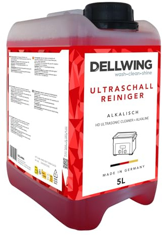 Dellwing Nettoyeur à ultrasons 5 l - Nettoyant alcalin pour pièces de voiture - Nettoyant pour carburateur - Fabriqué en Allemagne
