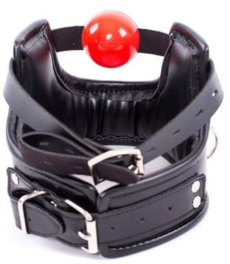 WEJFHBCOV Collier en cuir SM avec boule de silicone bâillon BDSM collier rembourré corset de cou jouet sexuel for hommes et femmes couples