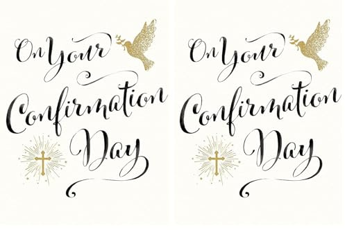Piccadilly Greetings On Your Confirmation Day Card - 8 x 6 inches (Pack of 2)