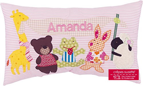 crêpes suzette Namenskissen Taufgeschenk Motiv Tierfreunde für Mädchen