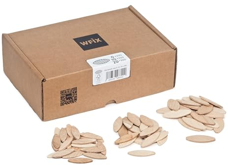 Tacos planos de WFix | tamaño 0/10/20 cada 200 unidades | tacos de madera de haya maciza | compatible con escariadora y fresadora de láminas | tacos de madera como Lamello
