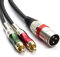 SiYear XLR Stecker auf 2 x Phono RCA Stecker Adapter Y Splitter Patch Kabel, XLR 3 Pin auf Dual RCA Stecker Stereo Audio Kabel Stecker (1.5 M/5FT)