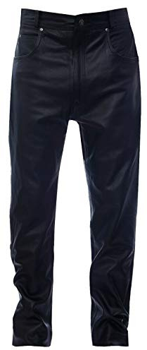 Infinity Leather Pantalón de Motociclista Clásico de Cuero para Hombre Pantalones Vaqueros 38
