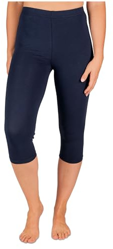 SES Capri - Leggings da donna a 3/4, in cotone blu navy 36-38