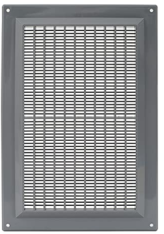 Lüftungsgitter Gitter Abluft Abluftgitter Garagen Insektenschutz Lüftung 250 x 170 mm grau