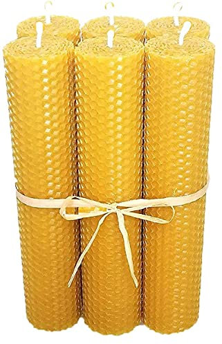 12 Vela de Miel Natural Sin Parafina Artesanales Hechas a Mano Cera de Abeja Olor Miel 100% Natural 2X10 Velas Pura de Abeja Panal