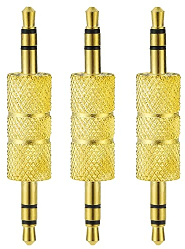 Greluma 3 Pz 3.5mm (1/8 ) Maschio a Maschio Adattatore per accoppiatore stereo Connettore per cavo ausiliario Jack Gender Changer