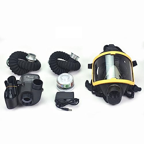 Jieotwice Maschera a Pieno Facciale Elettrica a Flusso Costante Maschera Antigas Strumento di Verniciatura Portatile Sistema Respiratorio a Casco per Saldatura(SET B)