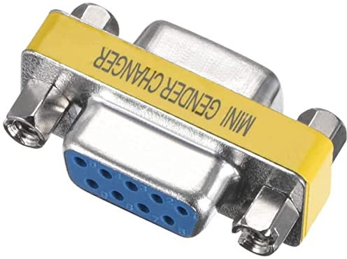 XYWHPGV DB9 VGA Gender Changer 9 Pin Femmina a Femmina 2 file Mini Gender Changer Connettore adattatore accoppiatore per applicazioni seriali Blu Confezione da 1(80cf0 dee29 dafb9 1eb69 392d6 57229