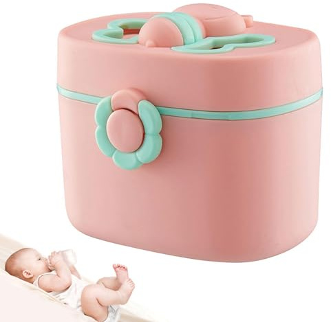 Contenedor de aperitivos para bebés con tapa, contenedor de aperitivos para bebés, contenedor de almacenamiento de leche en polvo para recién nacidos, dispensador de sello de caramelo para niños,