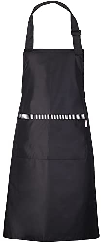 Zihuatailer schwarz wasserdichte Schürze für Damen und Herren mit Taschen