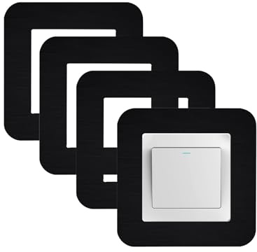4PCS Light Switch Surrounds Black, Wall Plates for Light Switches | Light Switch Cover Plate,Finger Plates for Light switches,Light Switch Frame Surround for Home Decoration