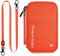 Asnews Reisepass Tasche Familie Reisepass Organizer mit RFID Blocker, Tragbare Reisepasshülle Ausweistasche, Reise Organizer Dokumente für Damen und Herren, Orange