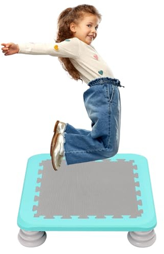 Trampolín para niños, tabla de trampolín con base antideslizante, juguete sensorial apto para autismo para niños en interiores y exteriores, carga máxima de 165 libras/75 kg, equipo de entrenamiento