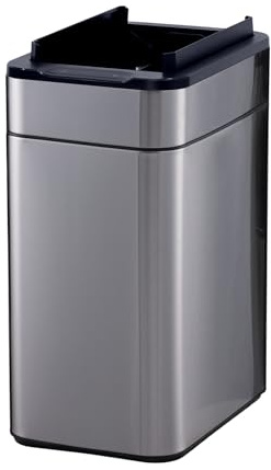 SVITA SE50L Sensormülleimer Abfalleimer Kücheneimer Automatik Mülleimer rechteckig mit Bewegungssensor Edelstahl 50l freistehend automatisch Silber