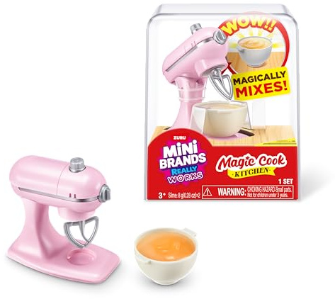 Mini Brands Really Works Magic Cook Kitchen Capsule Series 1 (Mixer) by ZURU, Miniature Real Working Kitchen Appliances, Non-Edible Collectible Toy Mystery Capsule for 3+ Kids, Teens and Adults
