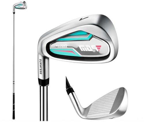 Clubs de Golf pour gauchers Fer # 7 avec Tige en Graphite ou en Acier loft à 36 degrés pour la Pratique du Fer de Golf Hommes Femmes Sports (Gauche,Women(Steel Rod))